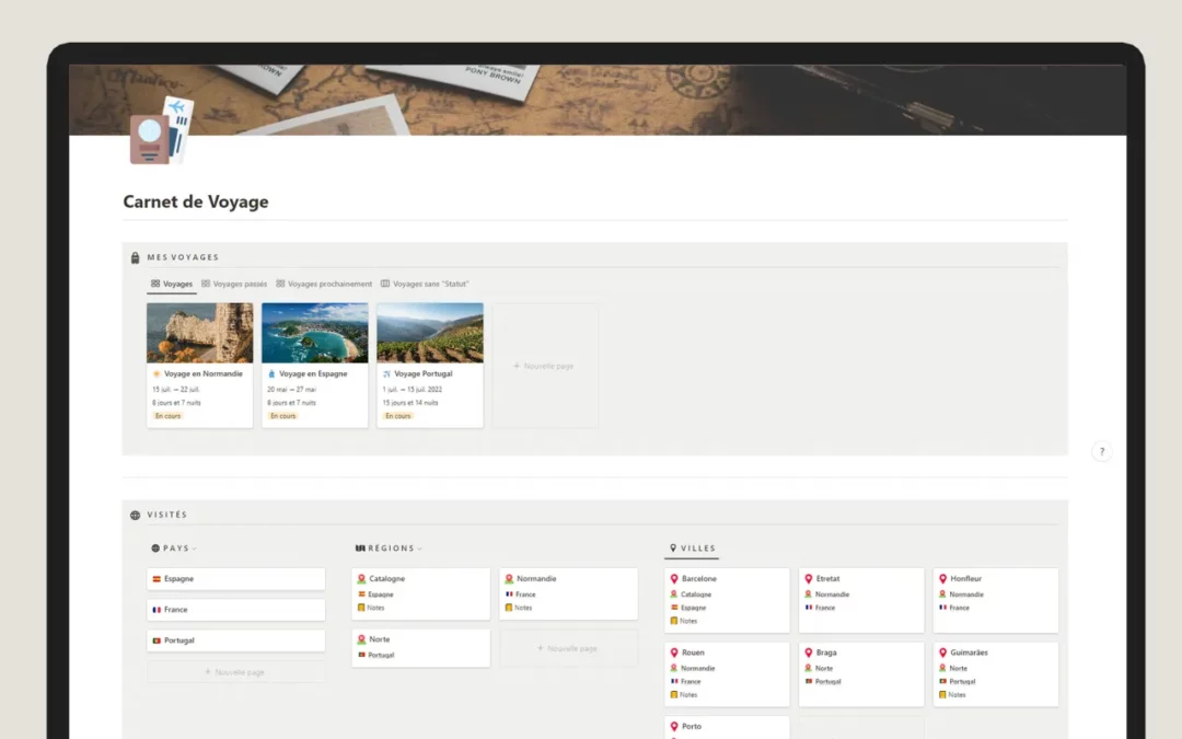 Carnet de Voyage – Template Notion