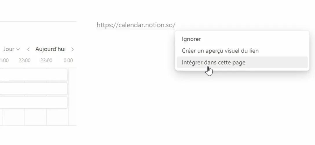 Intégration Notion Calendar
